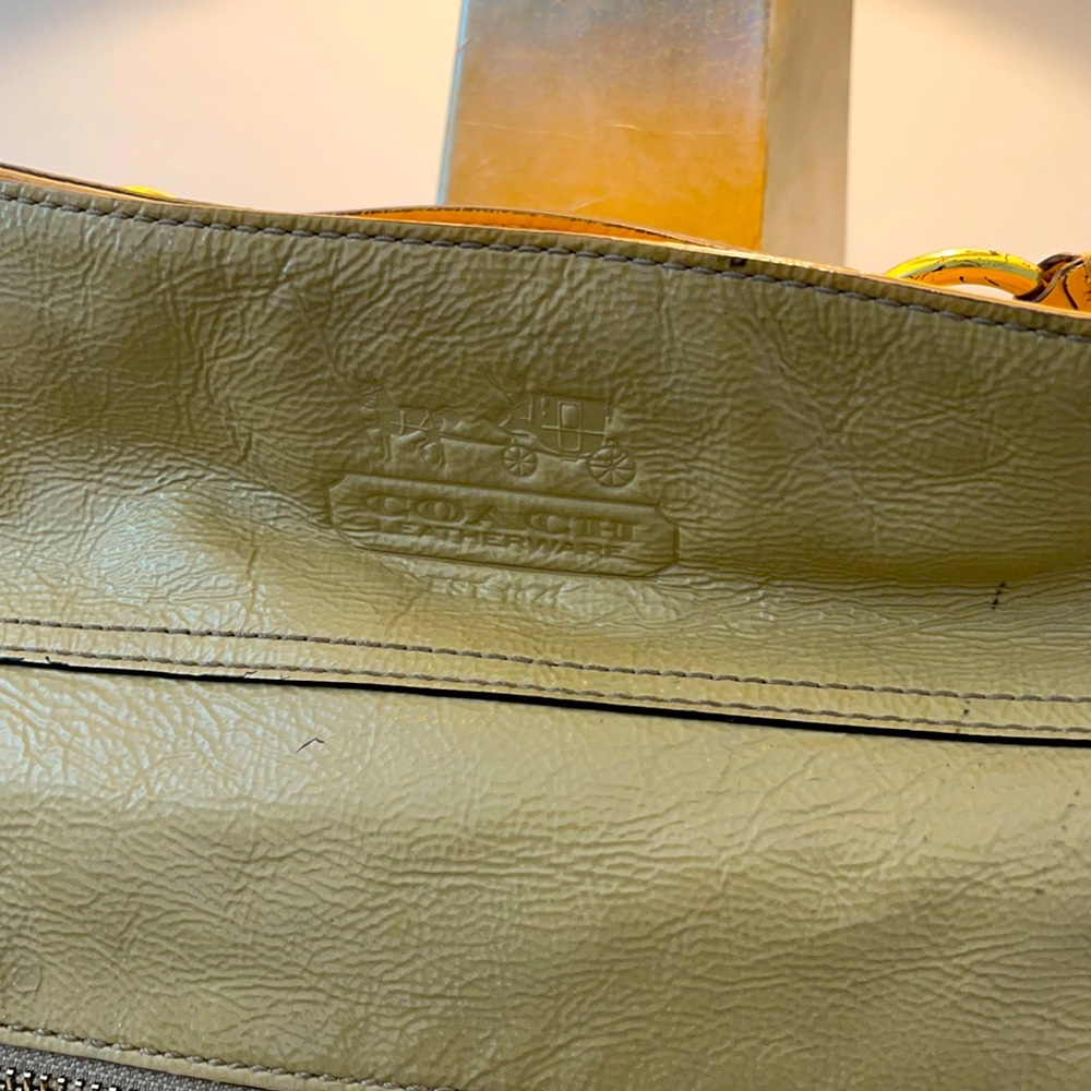Authentic Large Hobo Tan Patent Leather Bag